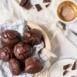 Delicious fudgy Brownie Muffins with a rich chocolate center