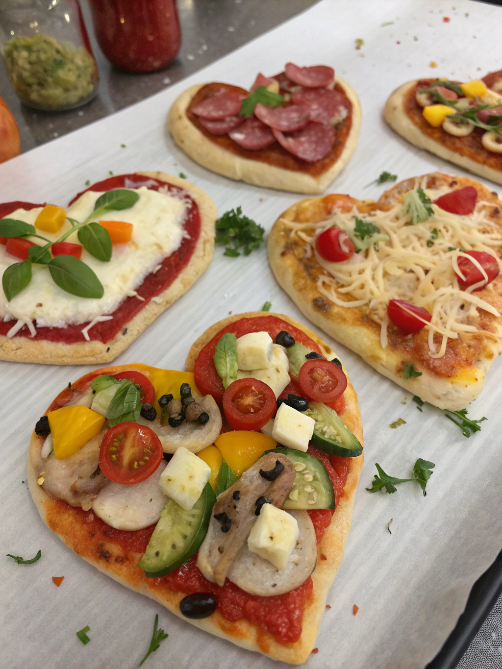 heart-shaped mini pizzas ingredients