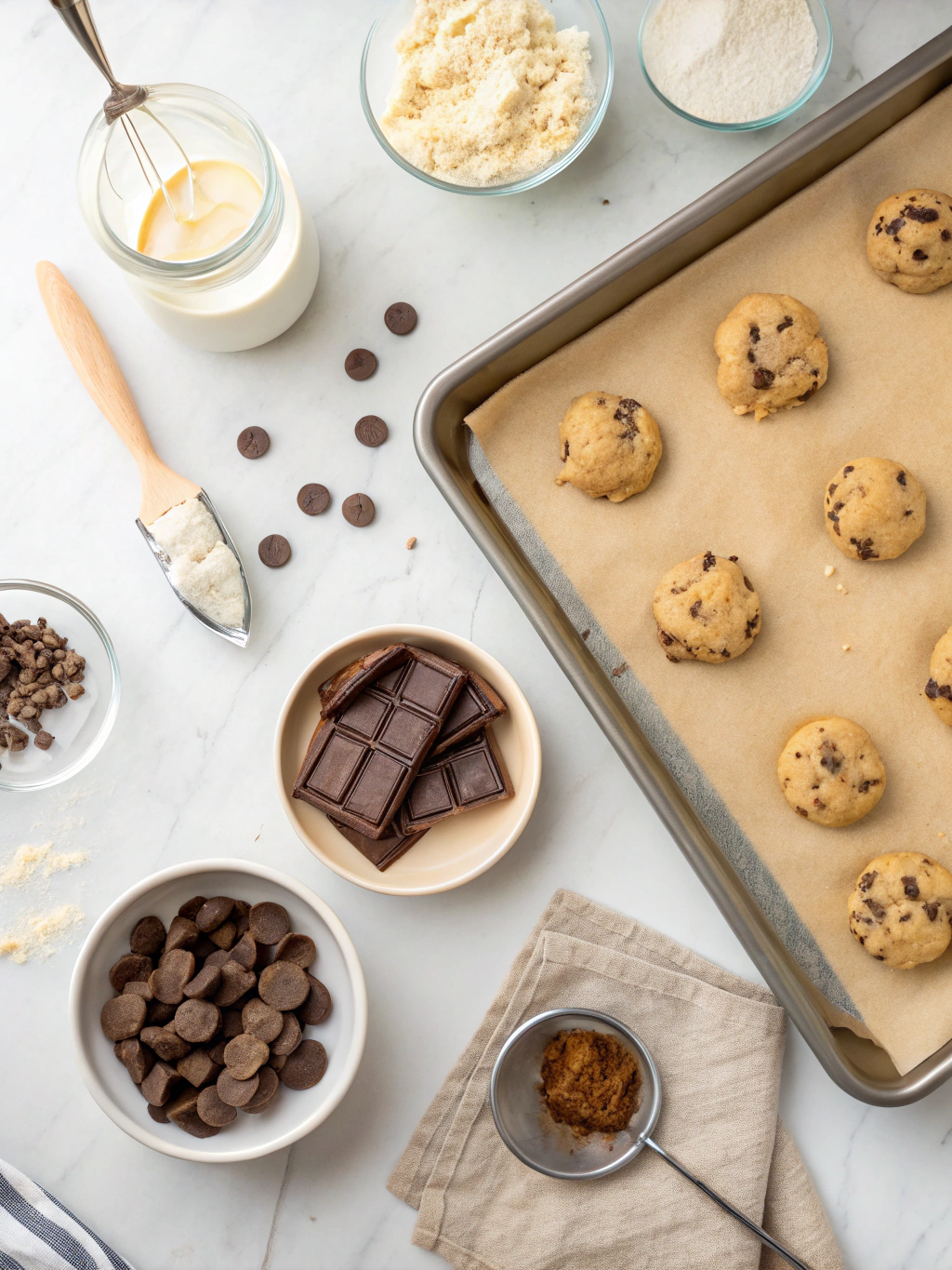 Milk Chocolate Stuffed Cookies preparing steps