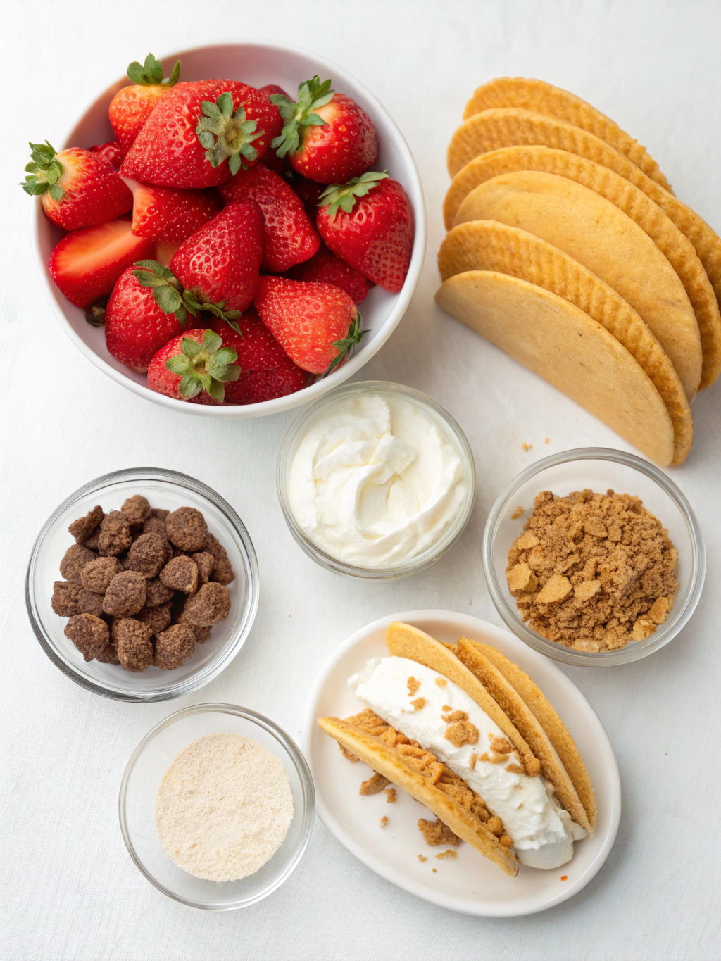 strawberry crunch cheesecake tacos ingredients
