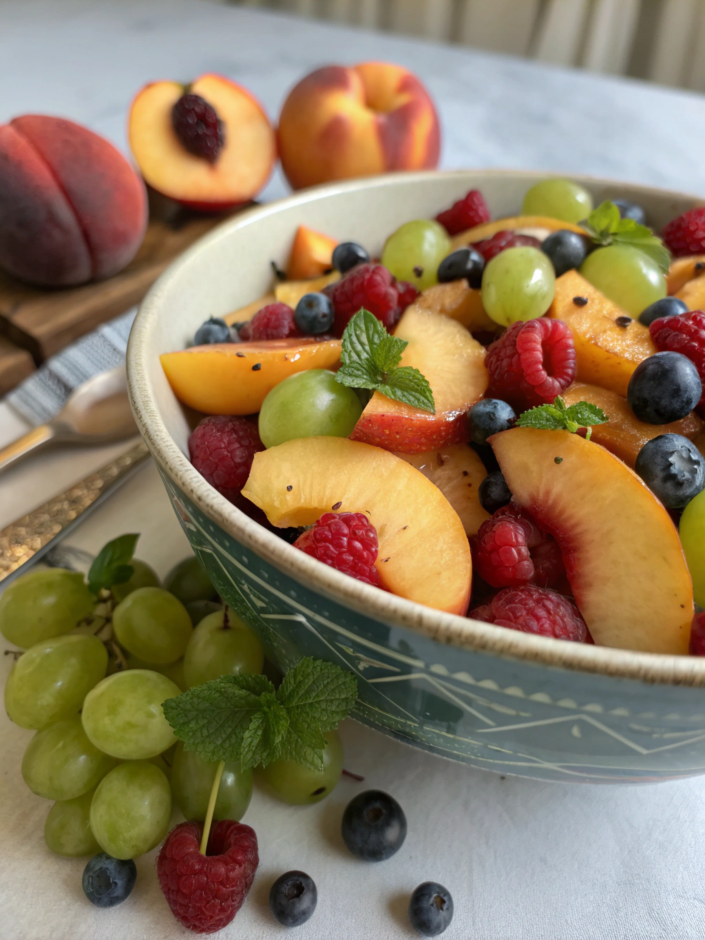 Peach Fruit Salad ingredients