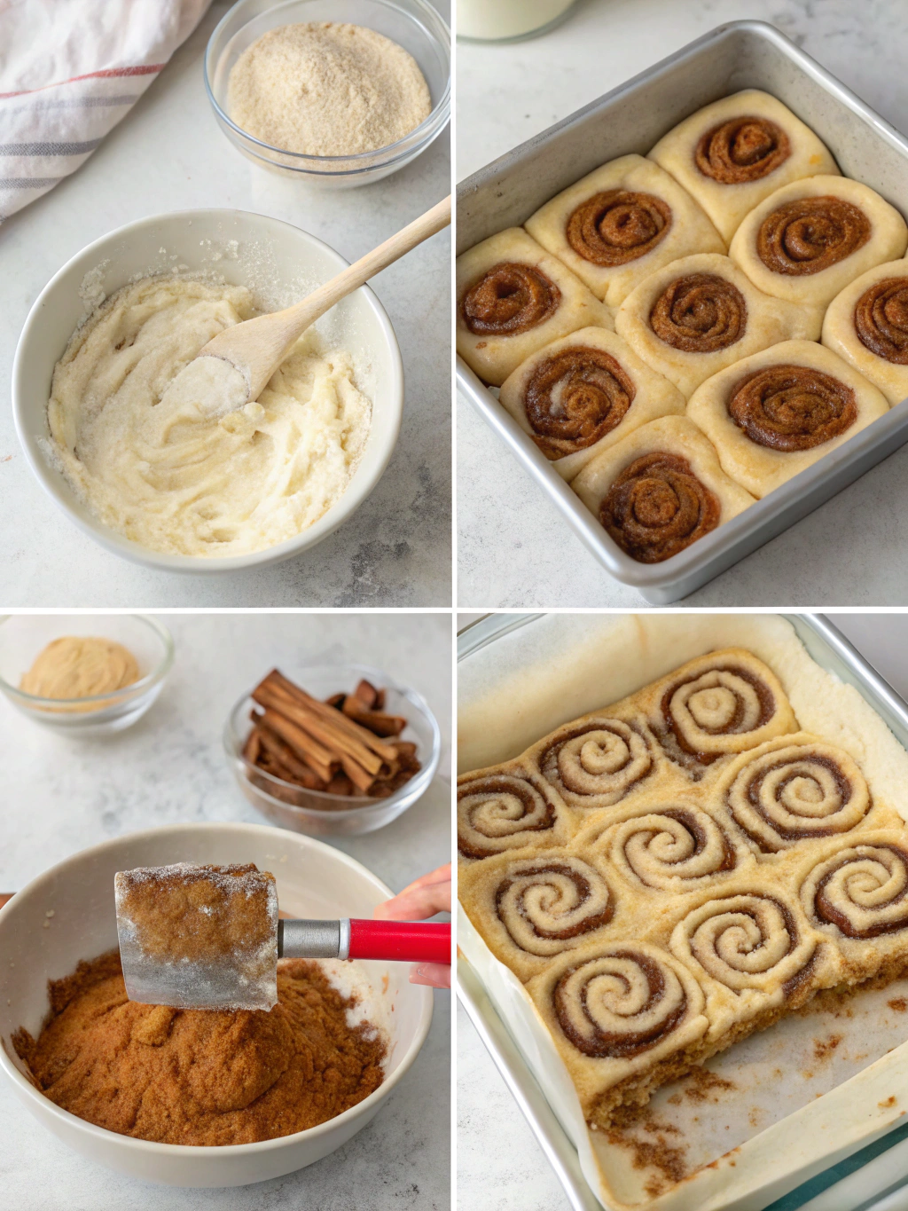 cinnamon roll bars preparing steps