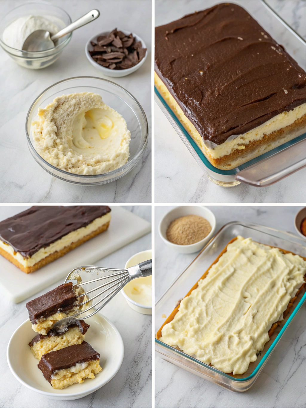 no bake eclair cake preparing steps