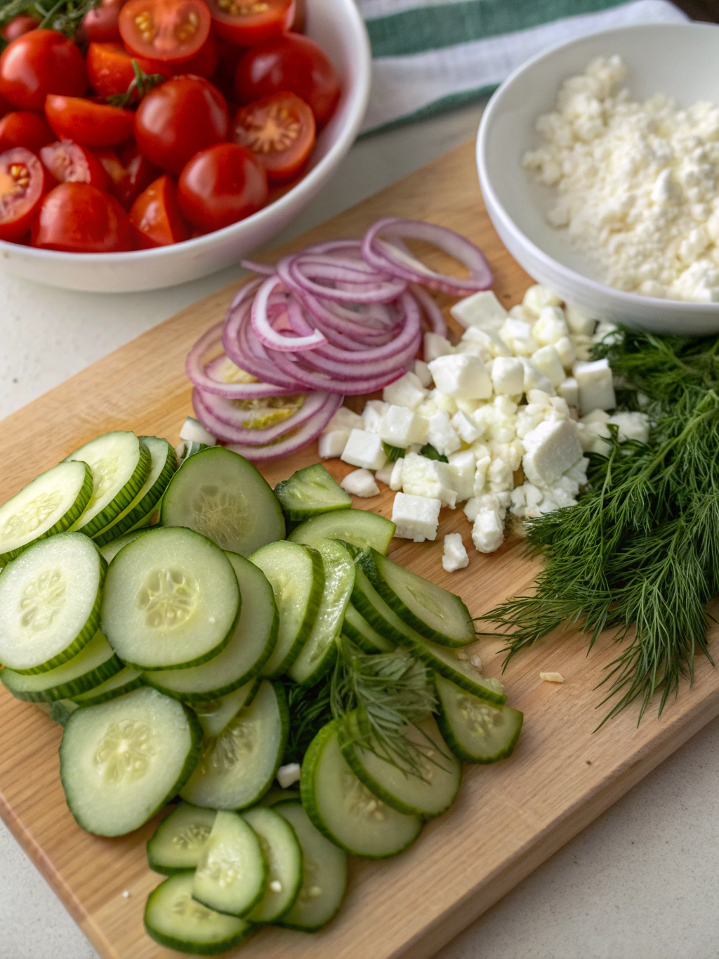 Creamy Cucumber Salad ingredients