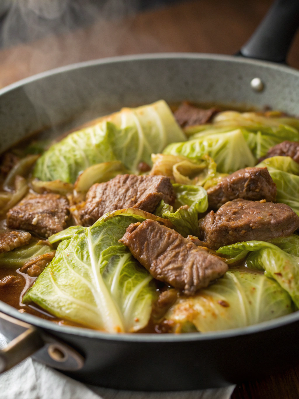 The Easiest One-Pan Beef and Cabbage Skillet
