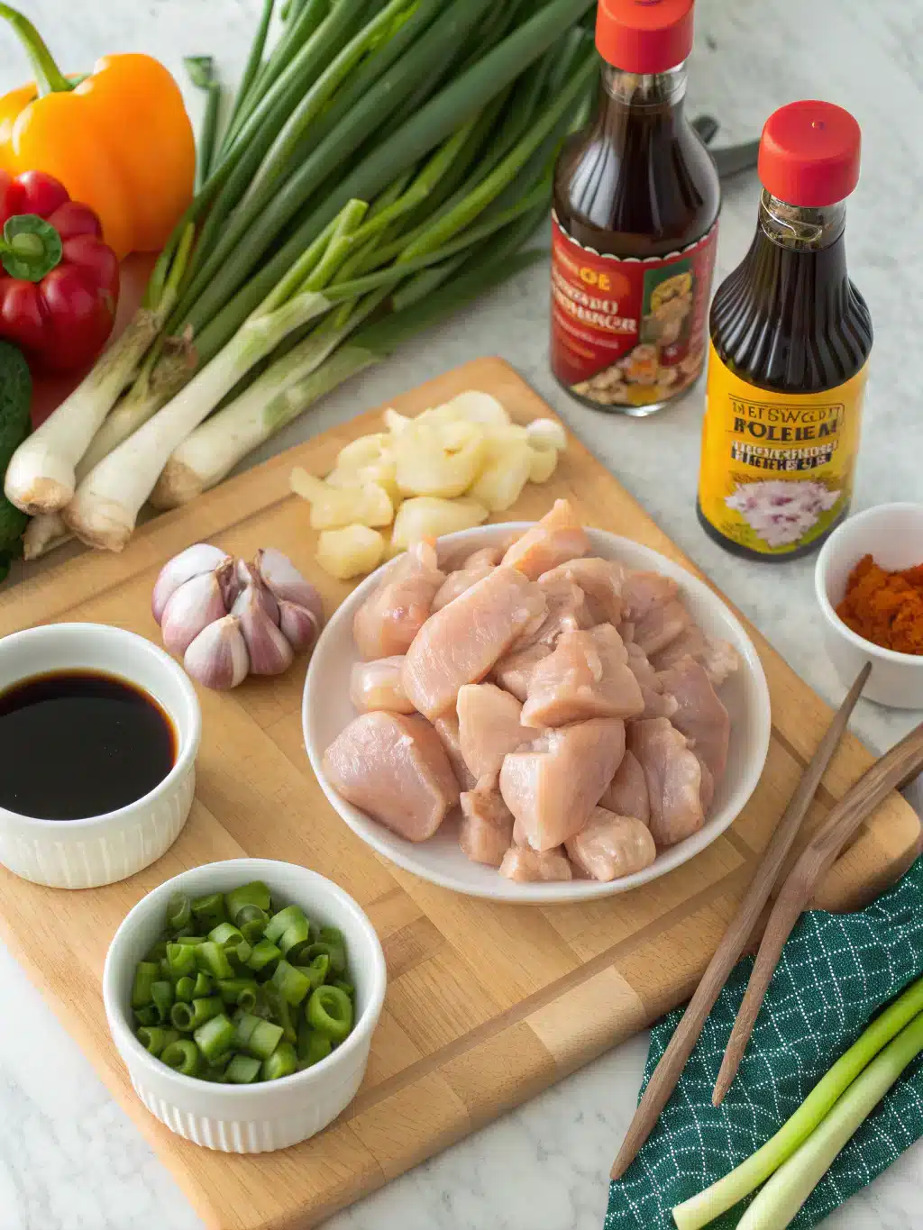 Honey Garlic Chicken Stir Fry ingredients