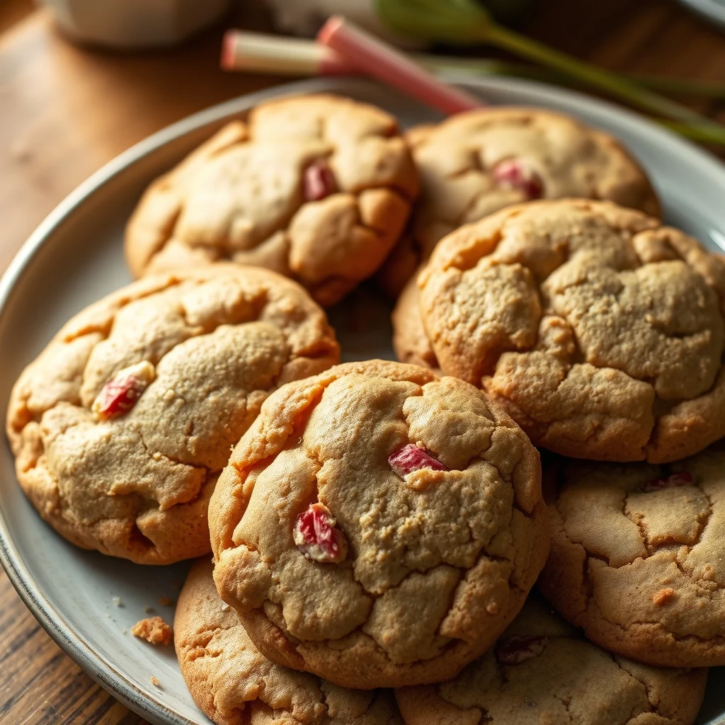 Brown Sugar Rhubarb Cookies